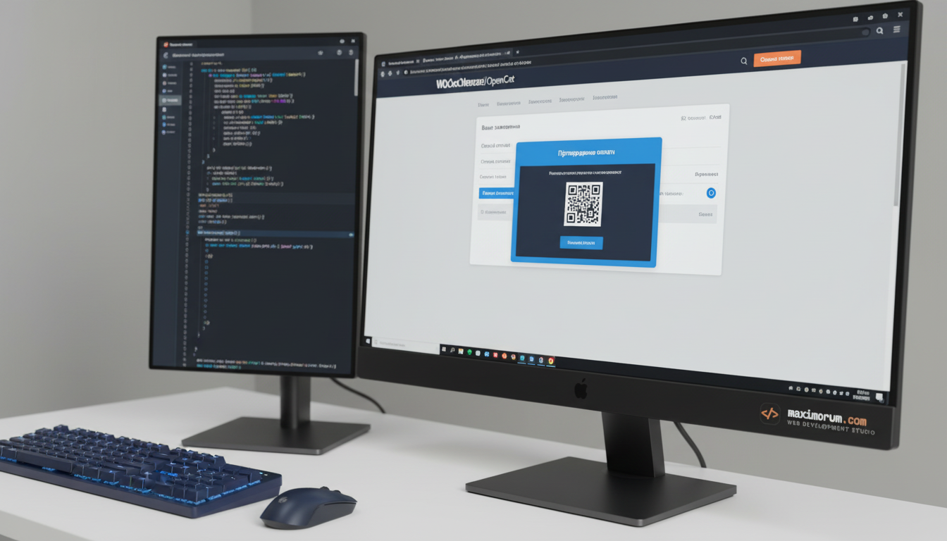Сторінка оплати Monobank в інтернет-магазині на WordPress і OpenCart, відображена на моніторі розробника