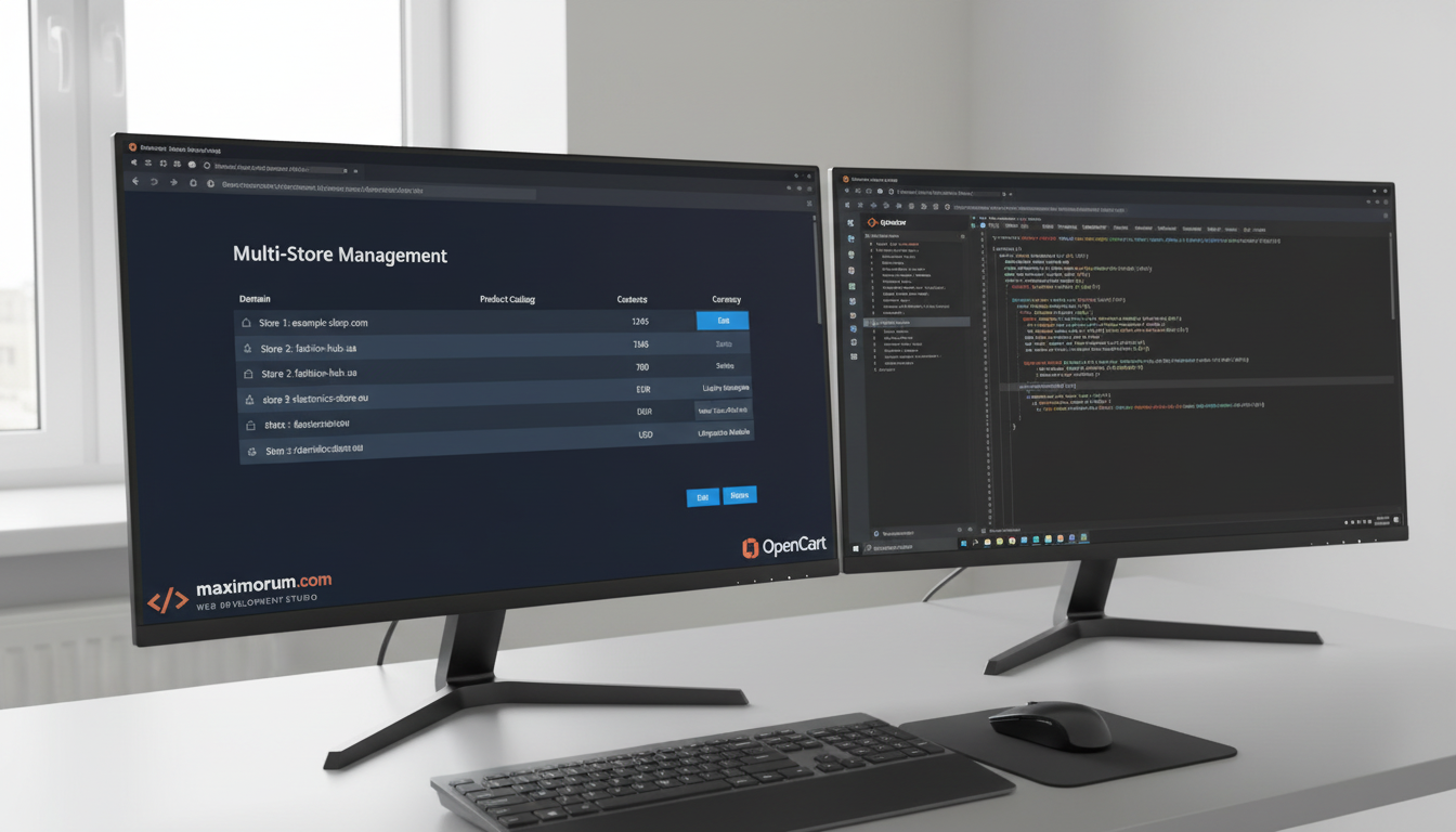 OpenCart мультимагазин — адмін-панель управління кількома крамницями — MaxiMoruM