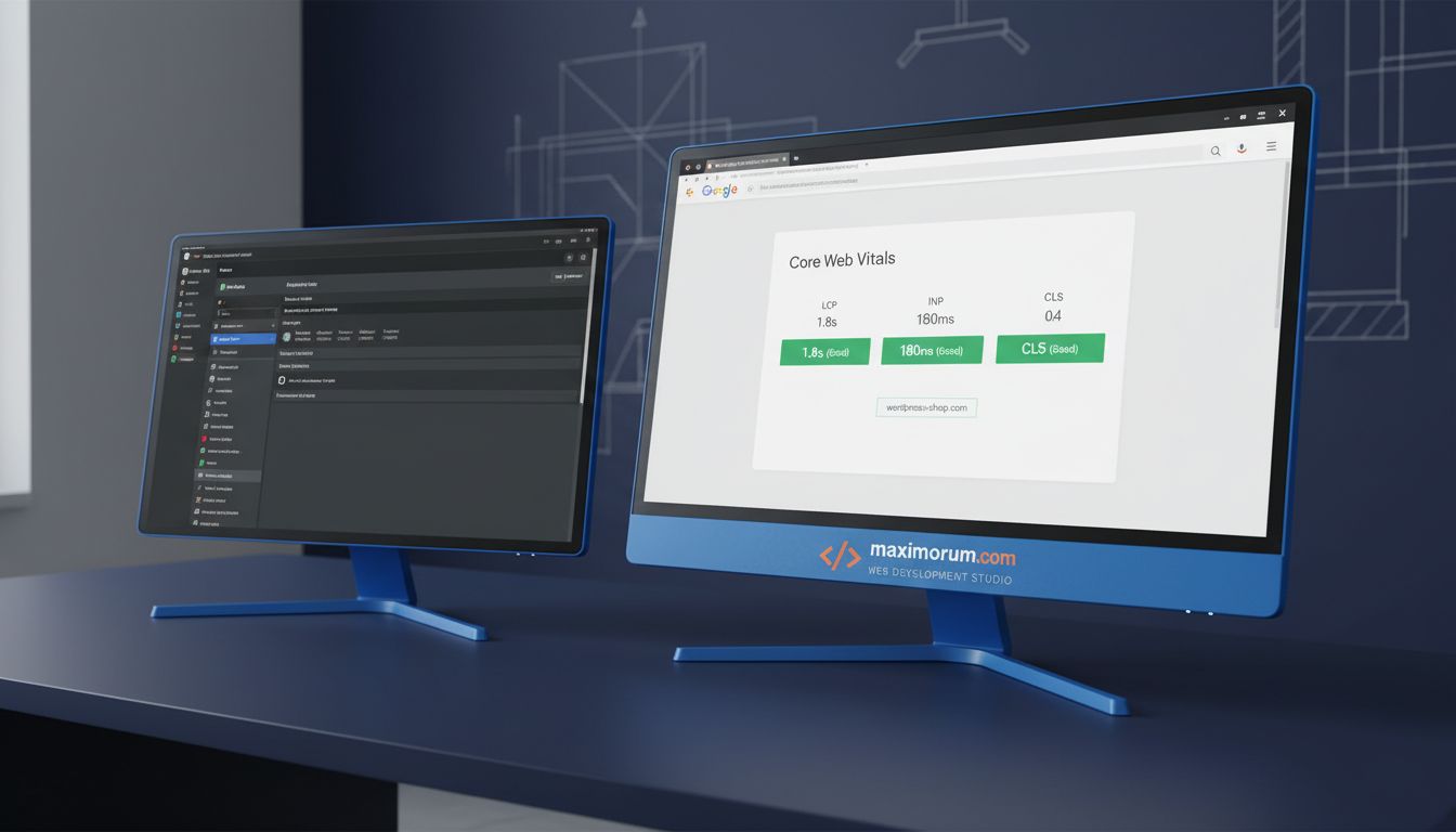 Дашборд Google PageSpeed Insights з показниками Core Web Vitals для WordPress та OpenCart магазину