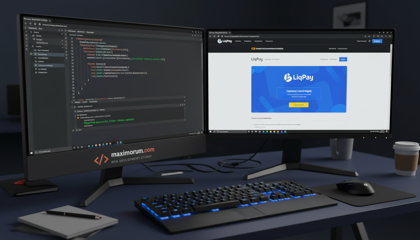 Laravel developer workstation with LiqPay payment integration code
