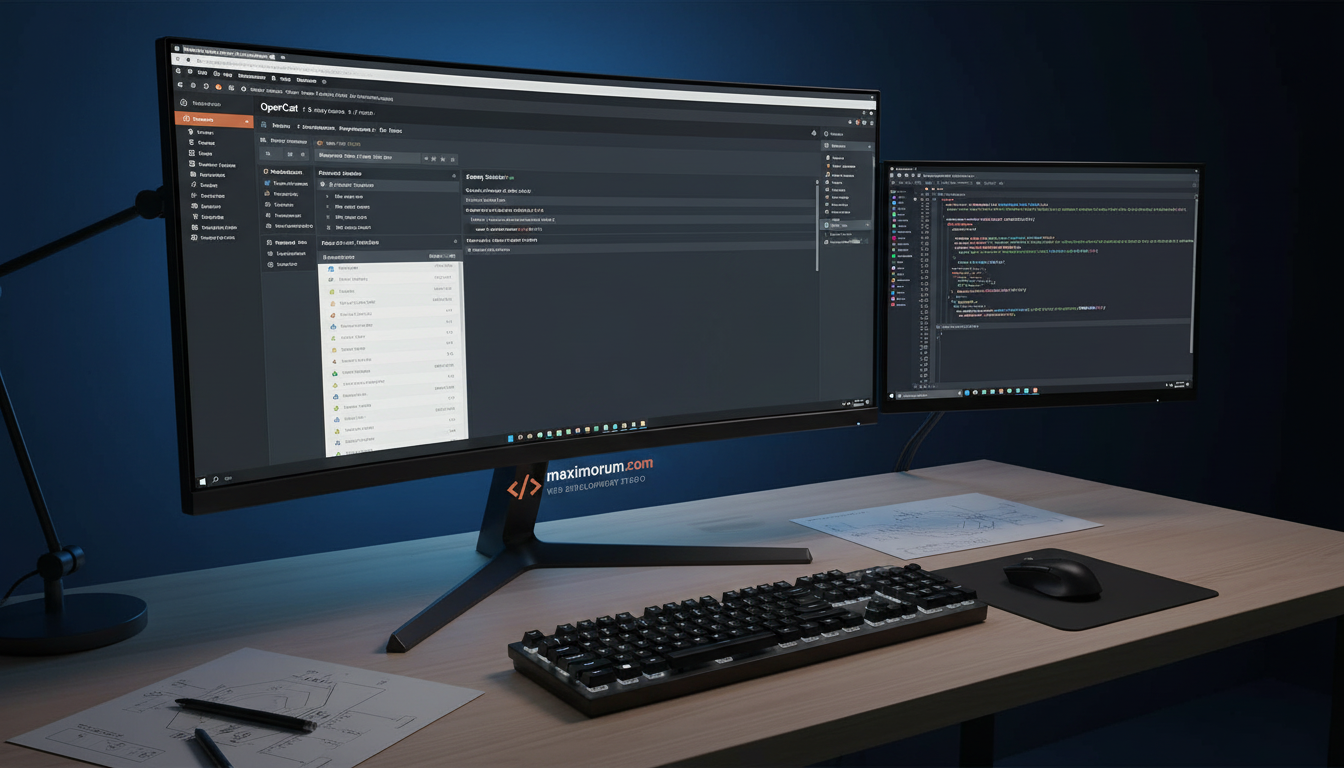 OpenCart e-commerce admin panel with LiqPay and Nova Poshta integration in a developer workspace