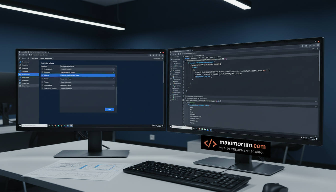 Developer workstation showing OpenCart admin panel and Nova Poshta API integration code