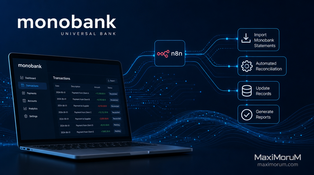 Автоматична звірка платежів Monobank через n8n: як позбутися ручної роботи та закривати бухгалтерію вчасно