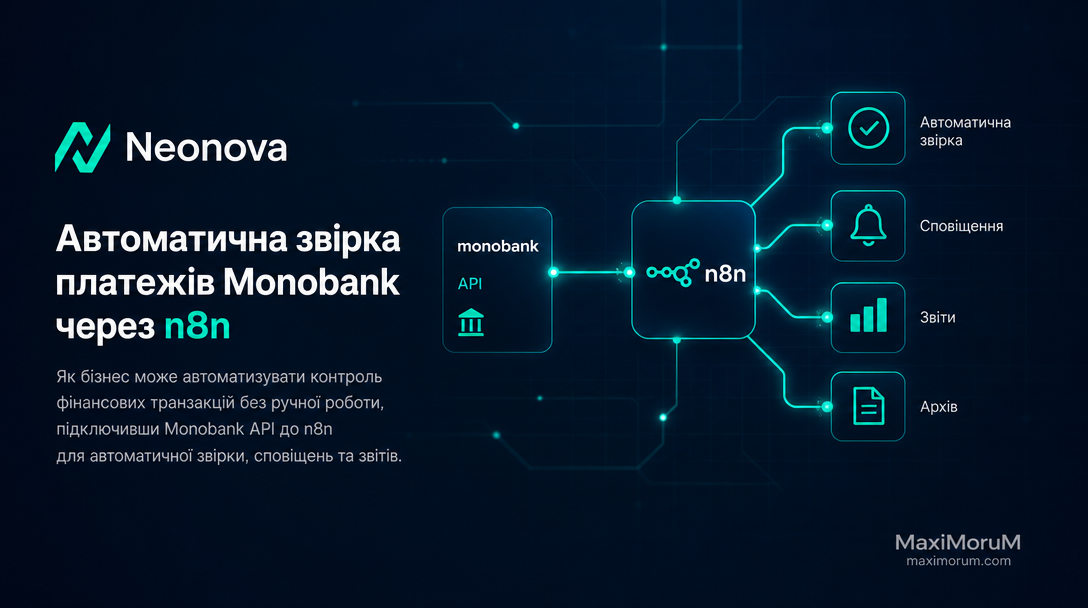 Автоматична звірка платежів Monobank через n8n — MaxiMoruM