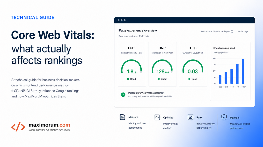 Core Web Vitals: what actually affects rankings